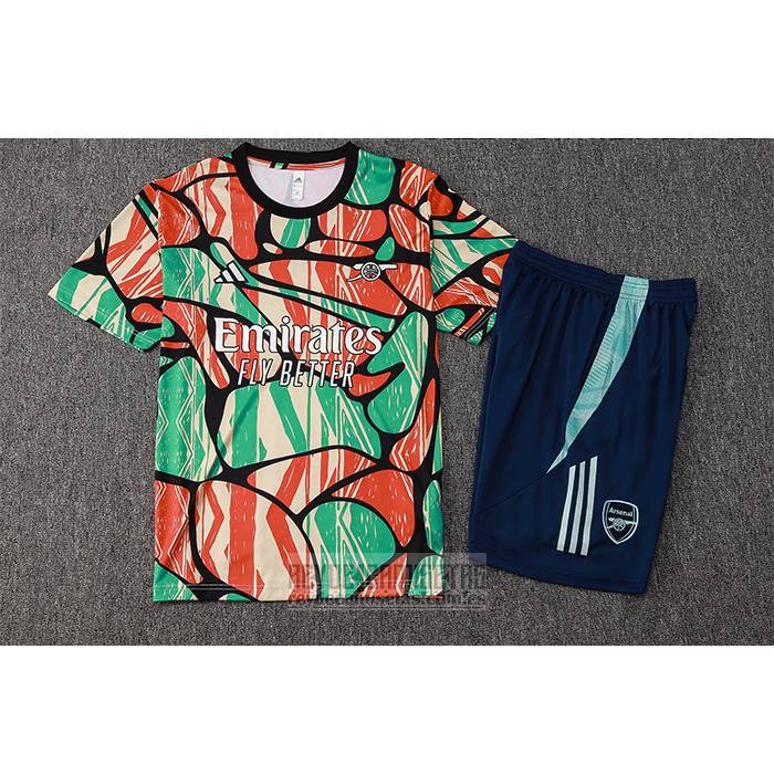Chandal del Arsenal Manga Corta 2024-2025 Rojo Verde - Pantalon Corto